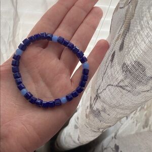 Blue Glass Beaded Bracelet